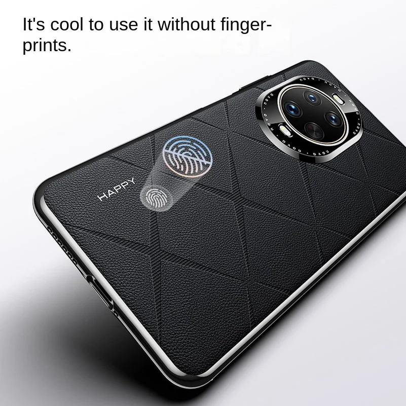 Luxury Plain Leather Case with Camera Lens Protection - Hard Slim Good Texture Cover