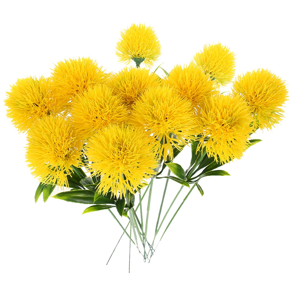 

Dandelion Planta Artificial Flowers Flower Fake Faux Wedding Yellow Dried Ball Simulated Onion Decor Dandelions