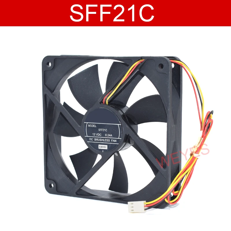 

Genuine SFF21C E895C DC 12V 0.24A 2100RPM 12cm 120*120*25mm 3 Wires Cooling Fan