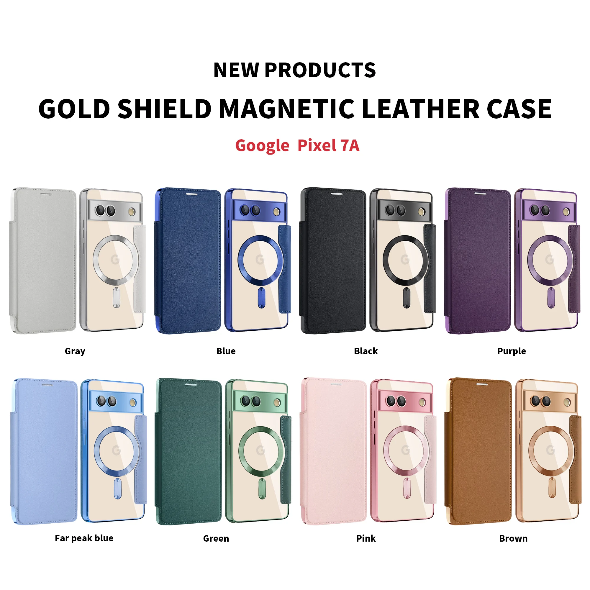Electroplated Luxury Flip Leather Case with MagSafe Wireless Charging Protection