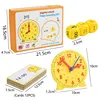 Wooden Clock Dice Montessori Math Toys Time Activity Set Time Matching Puzzle Preschool Tactile Learning Clock Educational Toys 6
