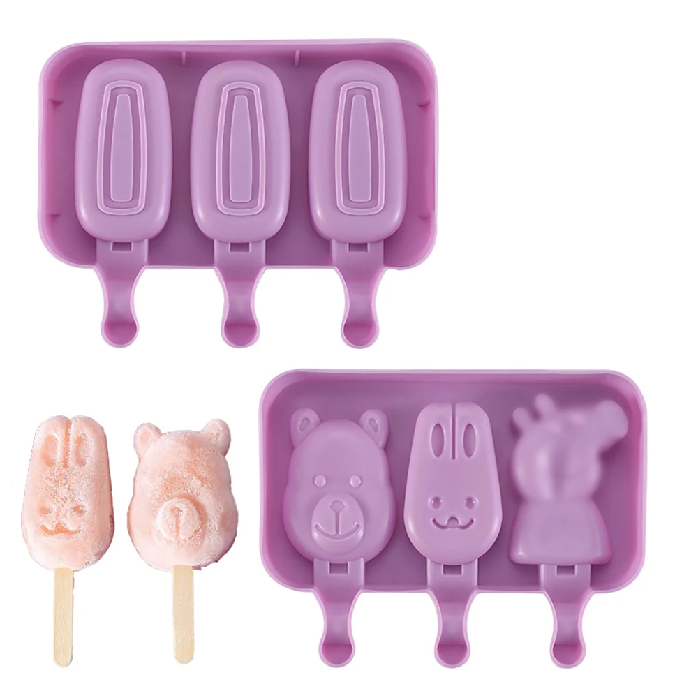 Silicone DIY Ice Cream Popsicle Maker with Lid