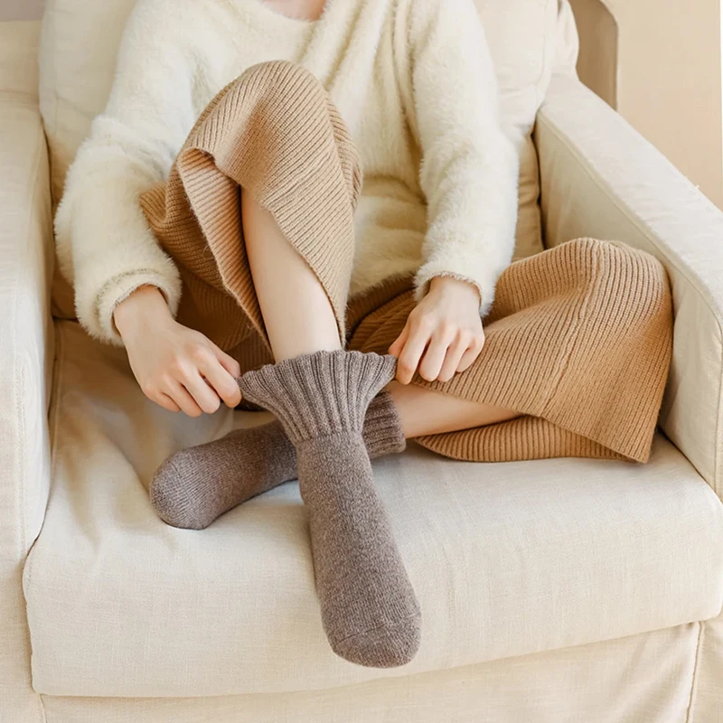 Women's Winter Plush Wool Socks - Thick, Breathable, and Comfortable Low Tube Snow Socks