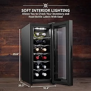 Ivation wine cooler Soft interior lighting