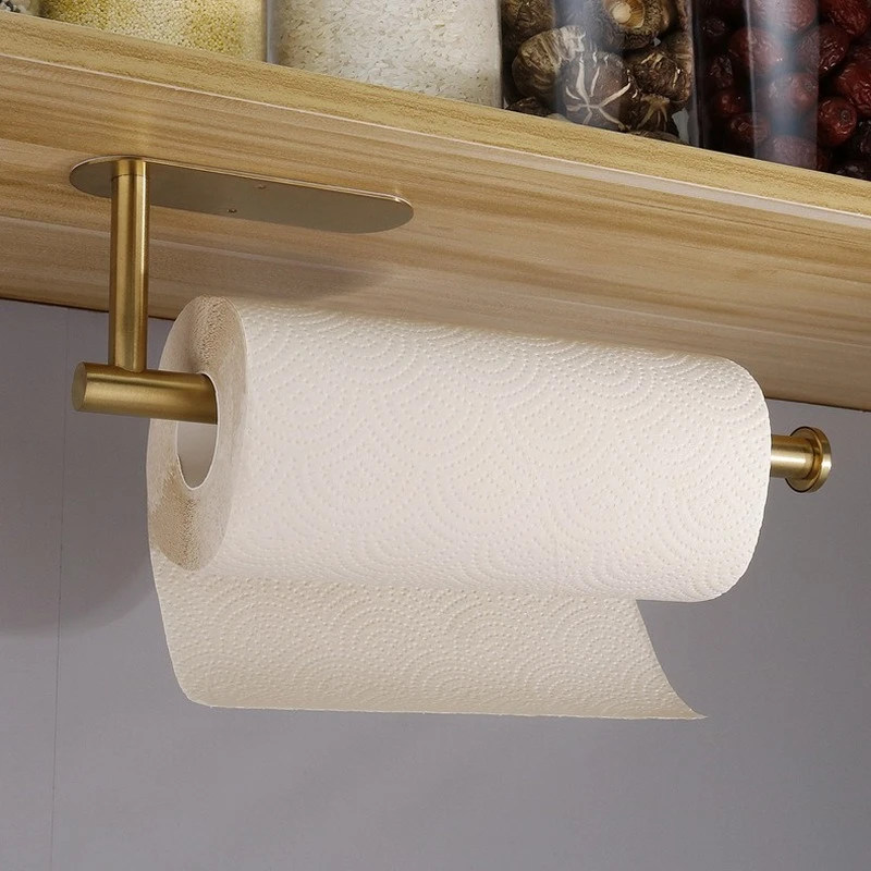 Stainless Steel Gold Tissue Holder Bathroom Toilet Roll Paper Wall
