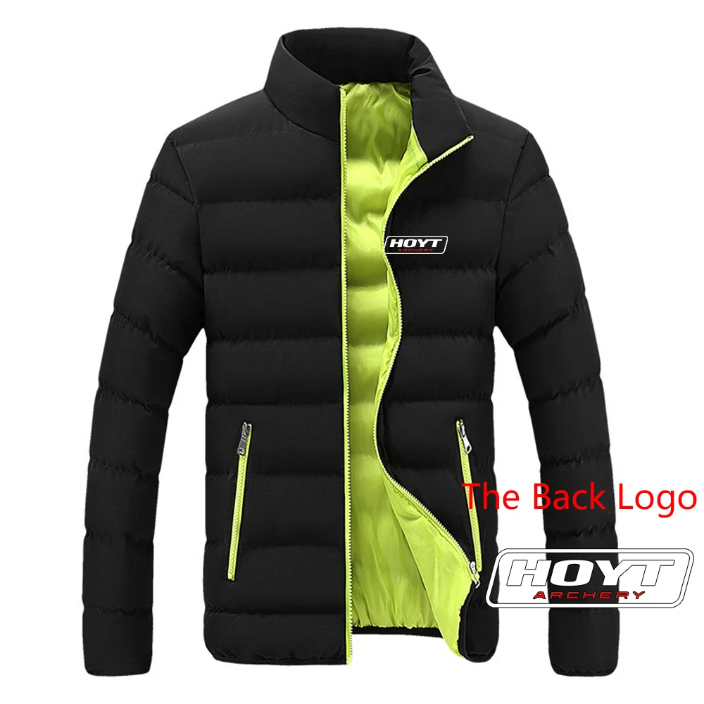 2024 HOYT Archery Huntinger Bows Men New Autumn and Winter Printing Stand Collar Breathable Cotton-padded Jacket Warm Coats Tops 6