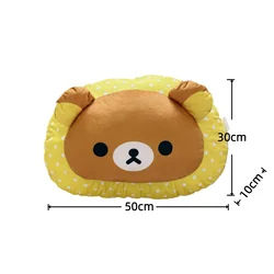 Kawaii Bear Plush Pillow - Soft Sofa Cushion & Cute Room Decor Gift - Width 50cm (Rilakkuma cushion)