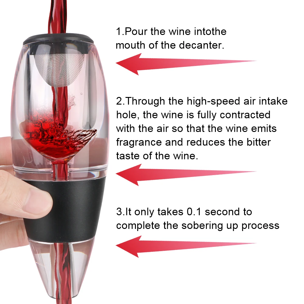 Premium Wine & Whisky Aerator Decanter with Filter and Base - Enhanced Pouring Experience