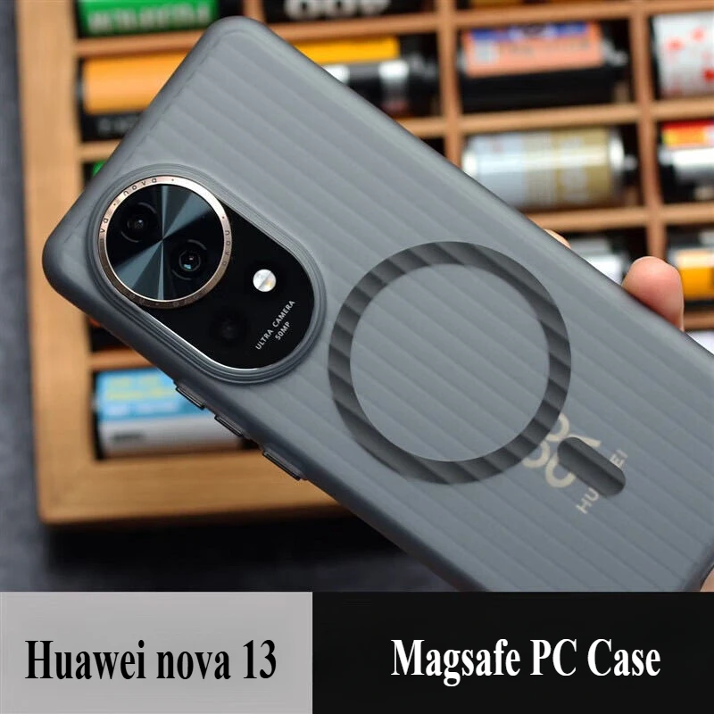 Luxury Corrugated Magsafe Transparent Shockproof Case with Bumper