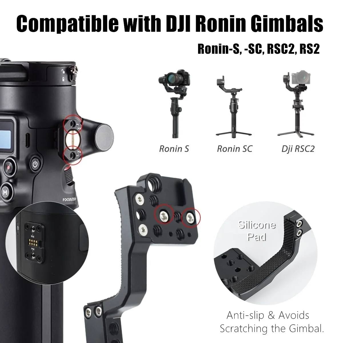 DJI Ronin-S SC RSC2 RS5/4/3/Pro/Mini 스태빌라이저 전문가용 핸드헬드 그립 슬링, 최대 하중 8KG/17lb, 로우 앵글 촬영용