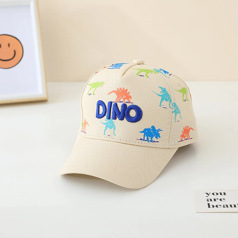 Children 's Sports Hats School Baby Boy Baseball 2024 Summer Embroidered Dinosaurs Outdoor Kids Caps for 2-8Years Adjustable 2