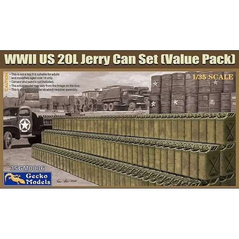 

Hobby Kit Gecko Models 35GM0036 1/35 WWII US 20L Jerry Can Set - Scale Model Kit DIY Toy