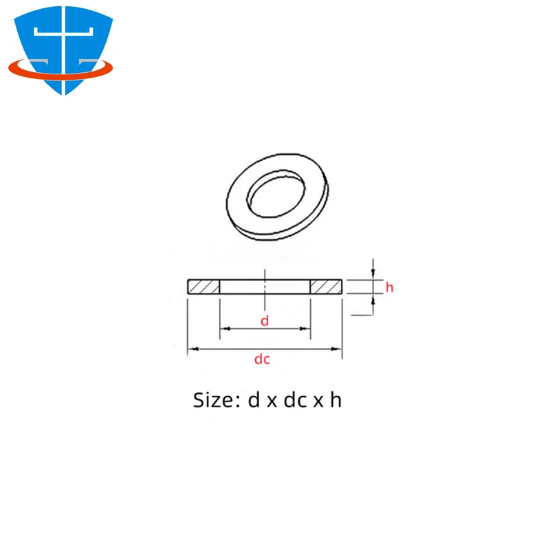 DIN9021 304 Edelstahl-Unterlegscheibe M1,6 M2 M 2,5 M3 M4 M5 M6 M8 M10