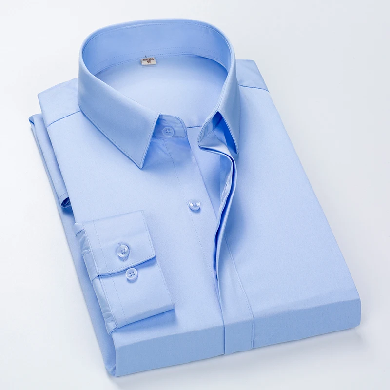 Men's Business Dress Shirts Male Formal Button-Down Collar Shirt Fashion Style Spring Autumn Men's Casual Shirt Tops S-5XL