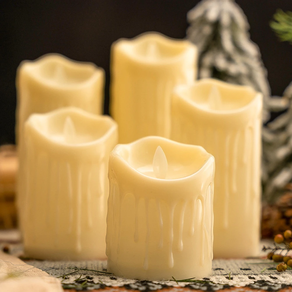 Electronic LED Candles Light Flameless Flickering Tealight Battery Powered Candle Lamp Decorative Candles Halloween Decoration