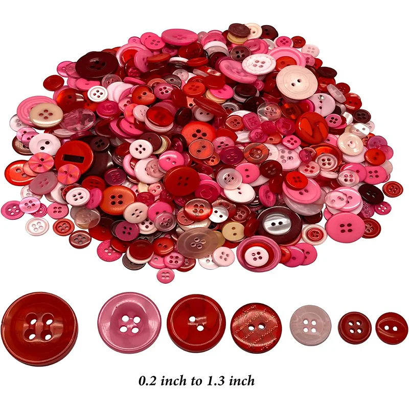 100Pcs 1-3cm Round Resin Buttons Mixed Color Button Kids Manual Button Painting 2/4Holes Button for DIY Craft Sewing Accessories 4
