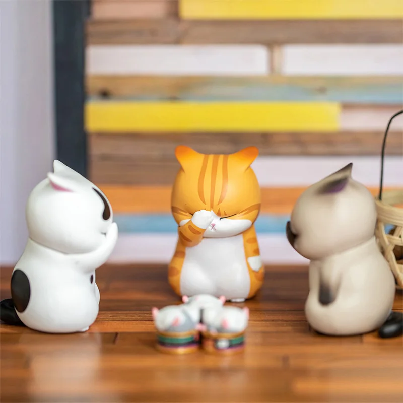 RandomDistressedCat9KindsCuteFunnyDepressedCatsToysAnimeActionToyFiguresModel