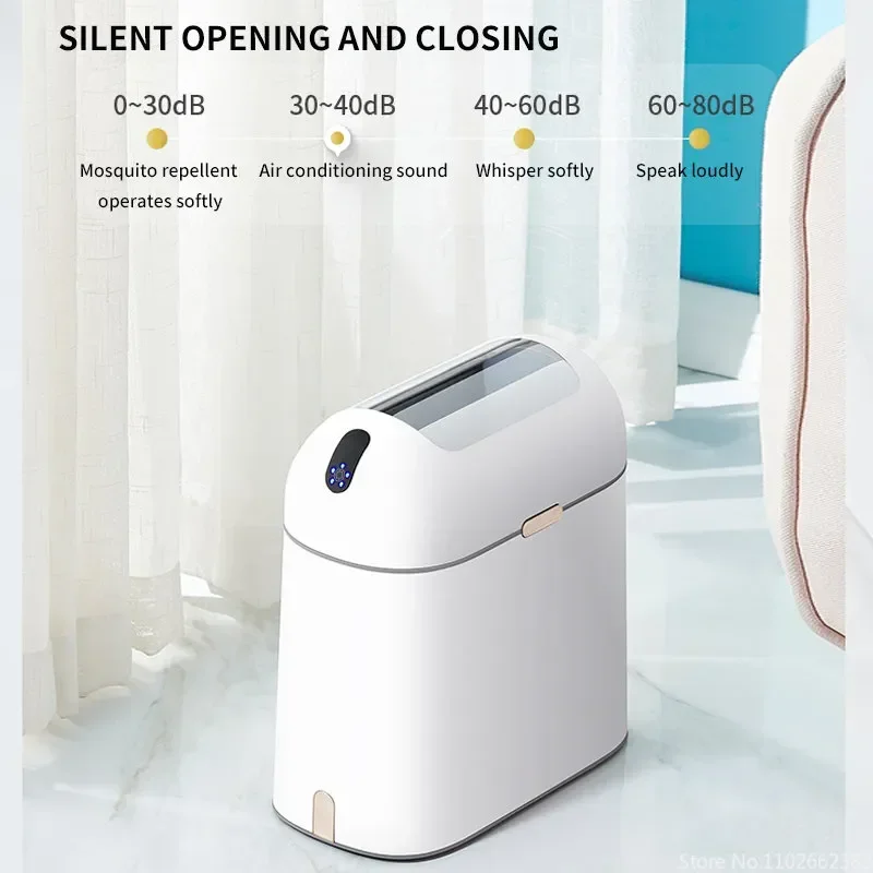 

Garbage Automatic Bin Waterproof Kitchen Bedroom Trash Bathroom Induction Sensor Can Home For Bin Smart Strong Toilet Narrow