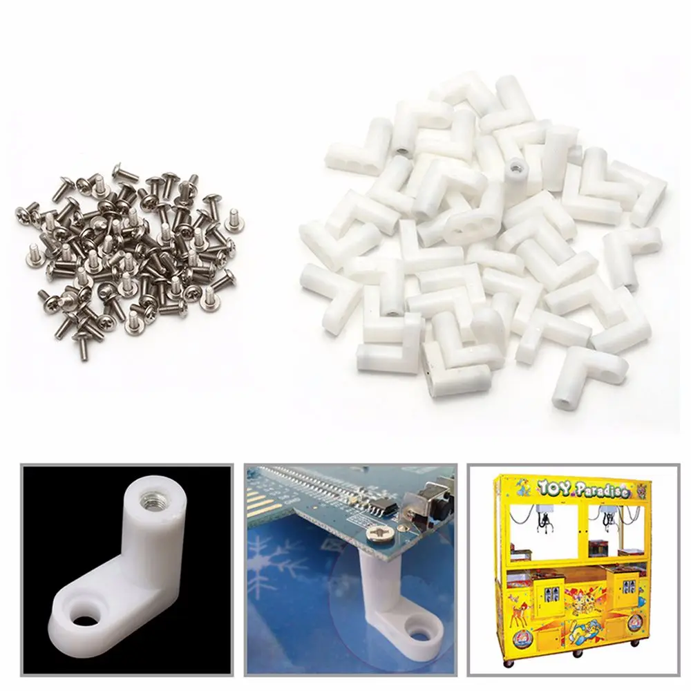 

10pcs Plastic With Screws Game Parts L Type Fixing Feet Motherboard Bracket PCB type Mounting Feet