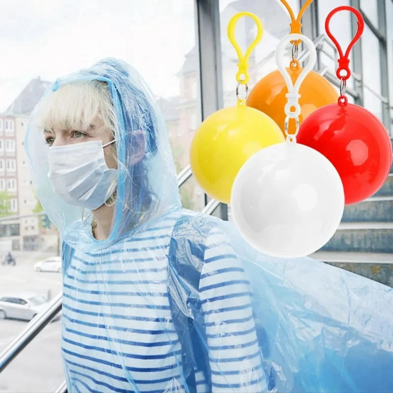 

Одноразовый утолщенный уличный плащ-дождевик с крючком, экстренные плащи, водонепроницаемые пончо-шары от дождя для взрослых