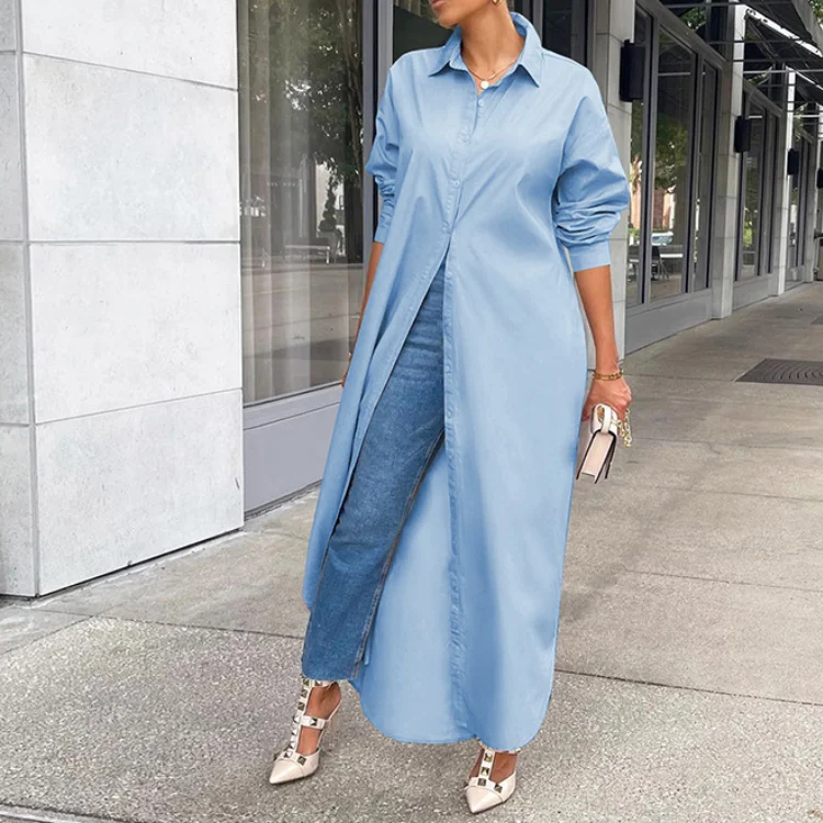 

Women's Dress Fashion Casual Spring/Summer New Hot Selling Popular Women's Wear New Fashion Casual Solid Color Long Sleeved Coat