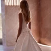 2024 Satin Wedding Dresses For Women 3D Flowers Sleeveless A-Line Bridal Gowns Simple Court Train Vestidos De Novias Customized 4
