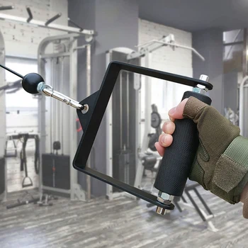 Gym Lat Pull Down Pulley Cable Machine Handle Attachment Fitness Arm Wrestling Workout Deadlift D Shape Hand Grip 4