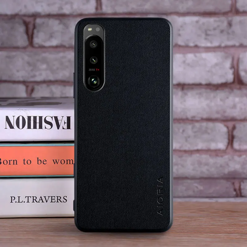 Luxury Textile Leather Skin Phone Case - Soft TPU and Hard PC Cover