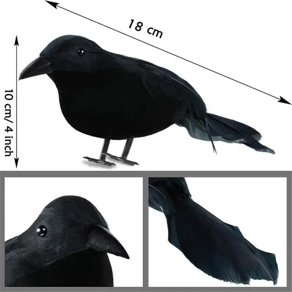 Halloween Decoracion Simulation Black Crow Raven Bird Repellent Pest Control Pigeon Repellent Garden DIY Decoration Outdoor