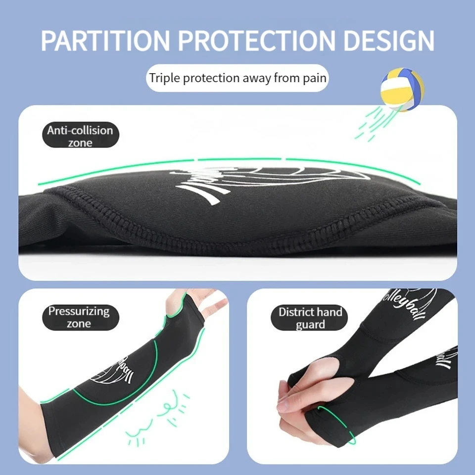 Volleyball Arm Sleeves 1Pair Volleyball Arm Sleeve Forearm Compression Training Basketball Wrist Support Brace Protector Sports Arm Guard Men