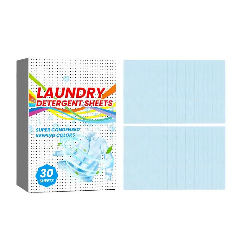 

30pcs Laundry Tablets Laundry Paper Anti-Staining Clothes Sheets Strong Decontamination Laundry Soap Powder Washing Detergent