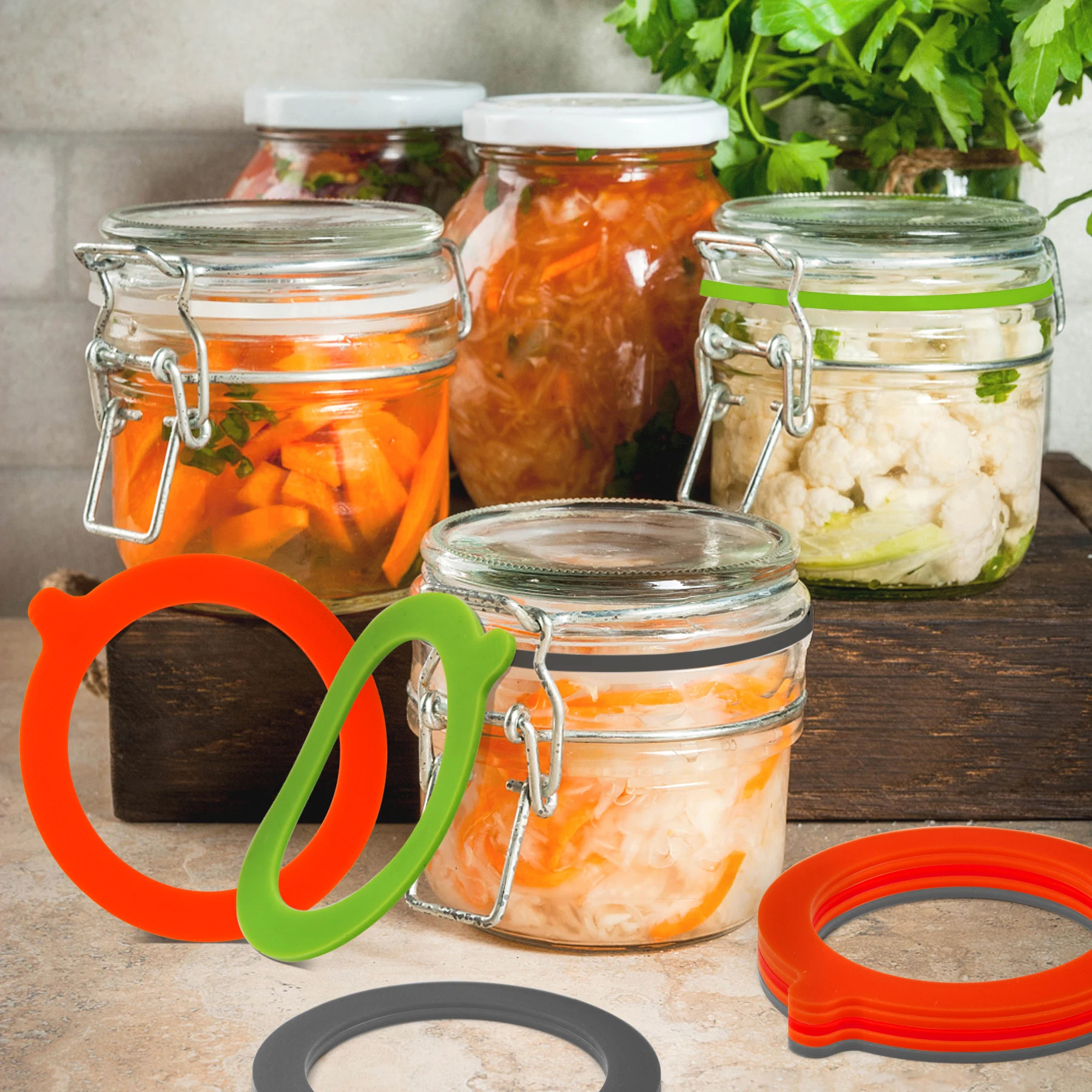 Rubber Stoppers 10Pcs Silicone Jar Gaskets Food Storege Jars Replacement Airtight Leak-Proof Rubber Seals Rings Regular Mouth Canning