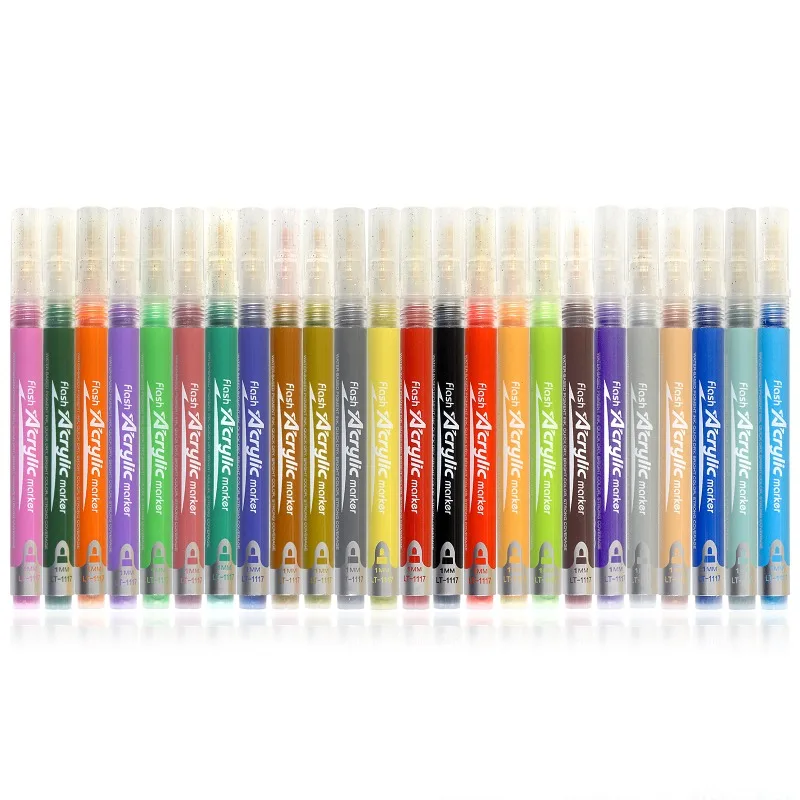 24 Acrylic Paint Pens 12 Glitter 12 Metallic Markers Cute Pens for