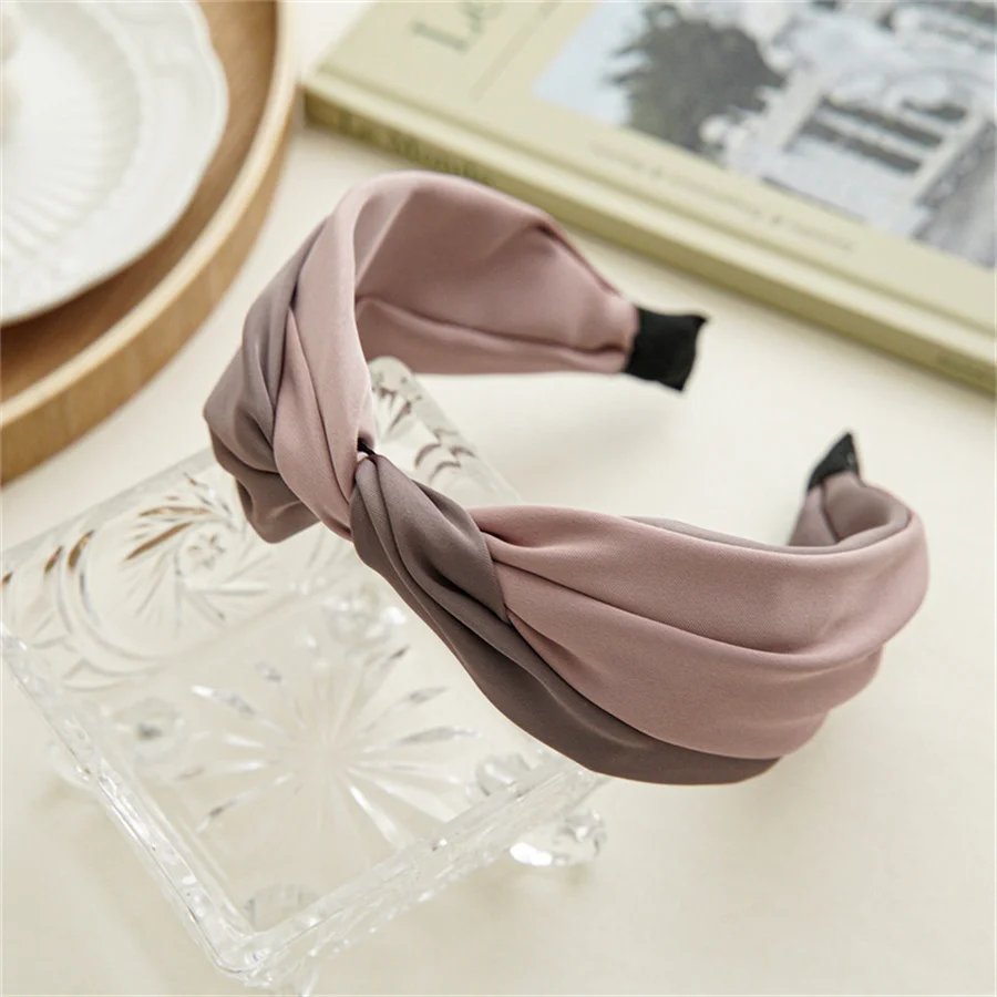 New Knotted Headbands for Women Headdress Girls Vintage Hair Bands Cloth Wide Hairband Soft Hair Hoop Accessories Headwear