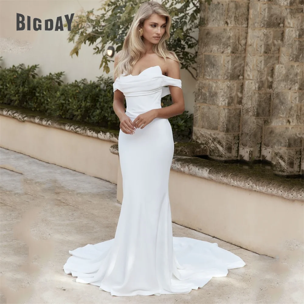 Bigday Pleat Mermaid Wedding Dress Off The Shoulder Sweetheart Backless Sweep Train Bridal Gown Vestidos De Noiva Customized 10 S1c2c79110a394b62922b0ba09dcc886bl