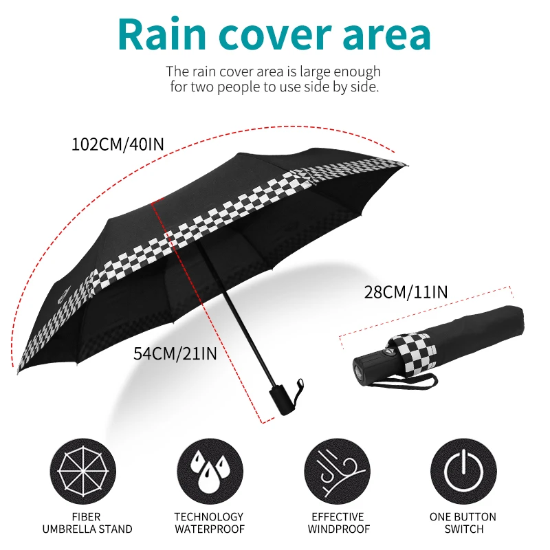 JYC CREATIVE Automatik-Regenschirm - Leicht & Wasserdicht Mit Fiberglas-Stangen