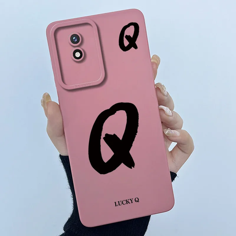 Lucky Initial Letter Silicone Soft Phone Case - Stylish Protective Bumper Cover