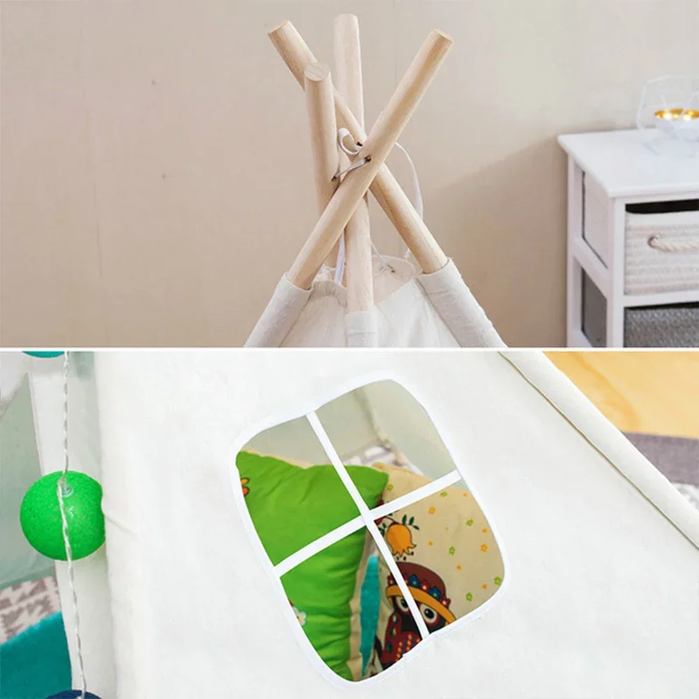 1.6M Portable Kids Tent Play House for Children Tent Cabana Tipi Infantil Baby Teepee Tents Castle LED Lights/Carpet/Decoration 3