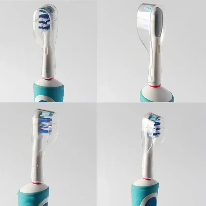 4 Pcs Travel Electric Toothbrush Long Heads Cover for Oral B Toothbrush Protective Covers Hygiene Plastic Protective Cap Case