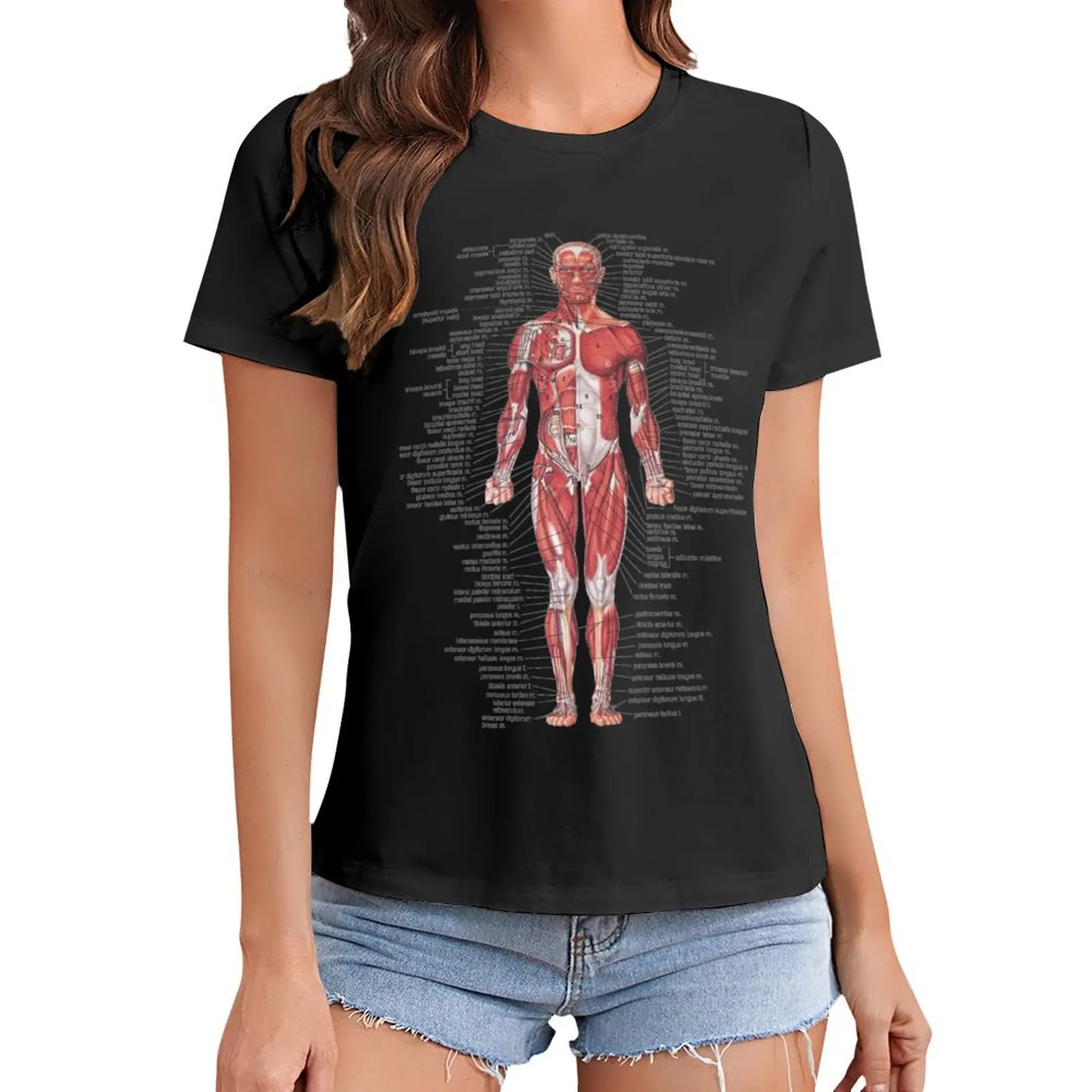 Muscular System of the Human Body T-Shirt summer tops heavyweights customs tshirts woman