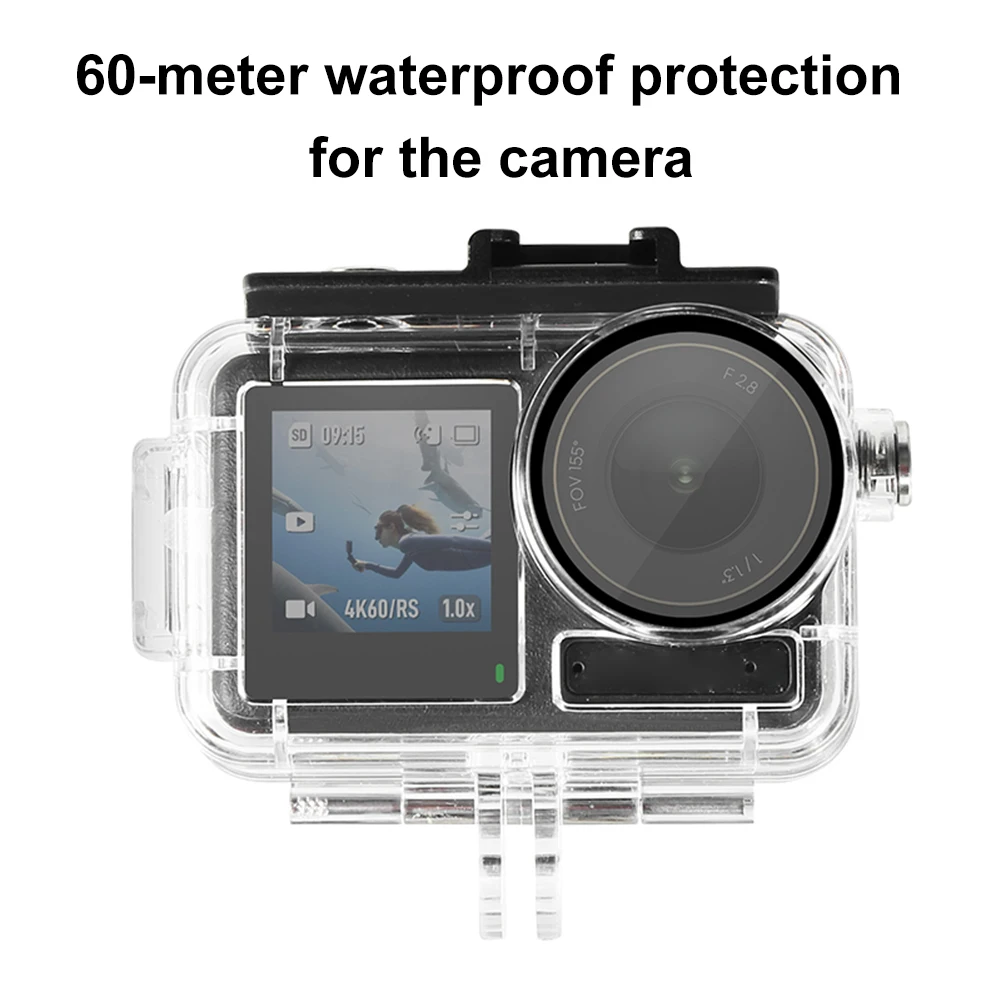 60M/196FT Waterproof Case Diving Housing Case Anti-Fog Underwater Dive Housing for DJI Osmo Action 5 Pro/4/3 Camera Accessories