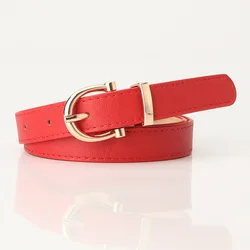 Luxury Women's Leather Belt - Stylish Black, Brown, and Green Options - 105CM (Red)