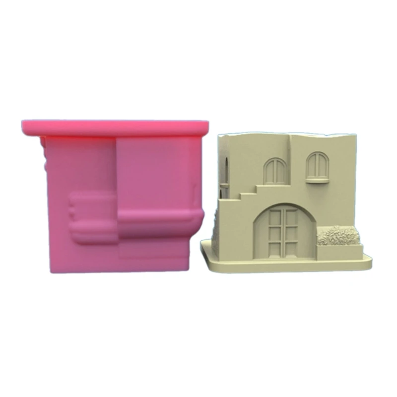 

House Storage Jar Silicone Mold with Lid 3D Concrete Casting Mold DIY Candle Holder Mold Flower Pot Making Supplies
