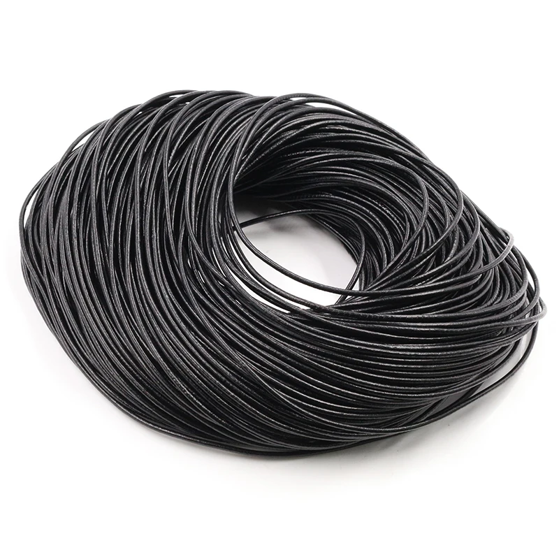 Genuine Cow Leather Round Thong Cord DIY Bracelet Findings Rope String For Jewelry Making 4 Color 1.0/1.5/2/2.5/3/4/5mm