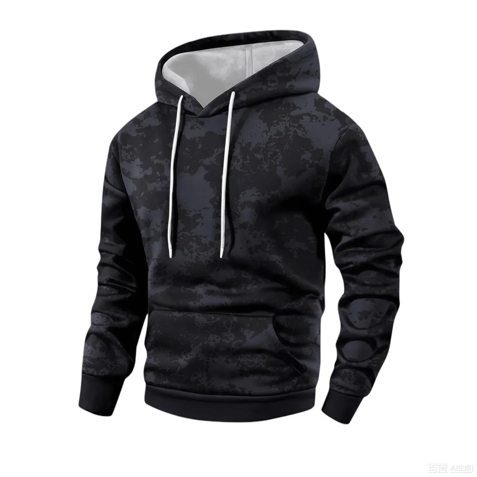 Camouflage Solid Color Hooded Sweatshirt Sports Plus Size Casual Hoodie Winter Men'S Outdoor Warm Hooded Sweatshirt
