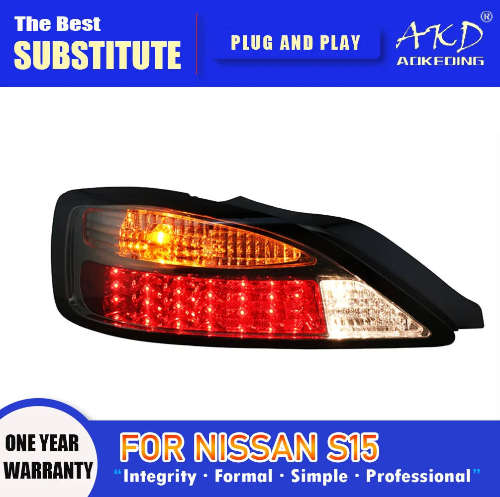 Repaste Bebrejde Behandle AKD Tail Lamp for Nissan silvia S15 LED Tail Light 1999-2014 silvia s15 Rear  Fog Brake Turn Signal Automotive Accessories