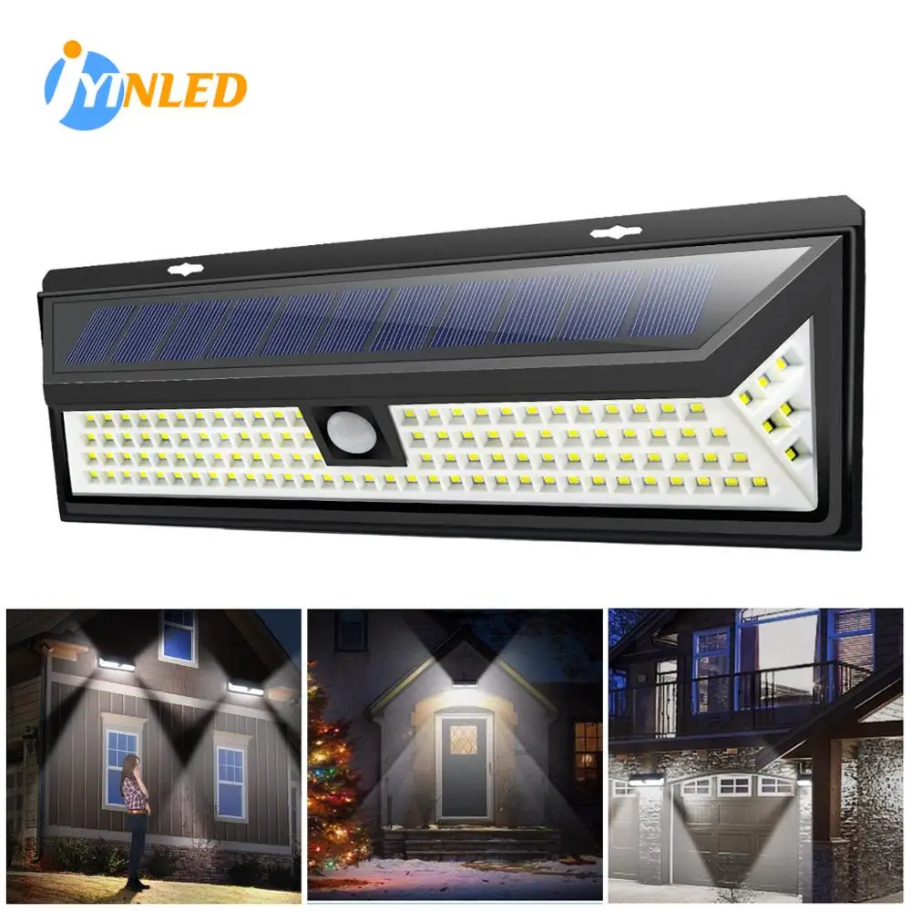 Solar Lamp LED Outdoor IP65 Waterproof Lights Working Mode Adjustable Motion Sensor Wall Lamps for Yard Garden External Lighting