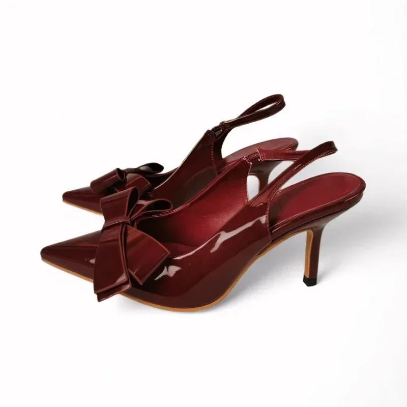 Butterfly-Knot High Heels Women Sandals Pointed Toe Slingbacks for Summer Office & Wedding Wear women slingback sandals women high heels shoes women dress shoes