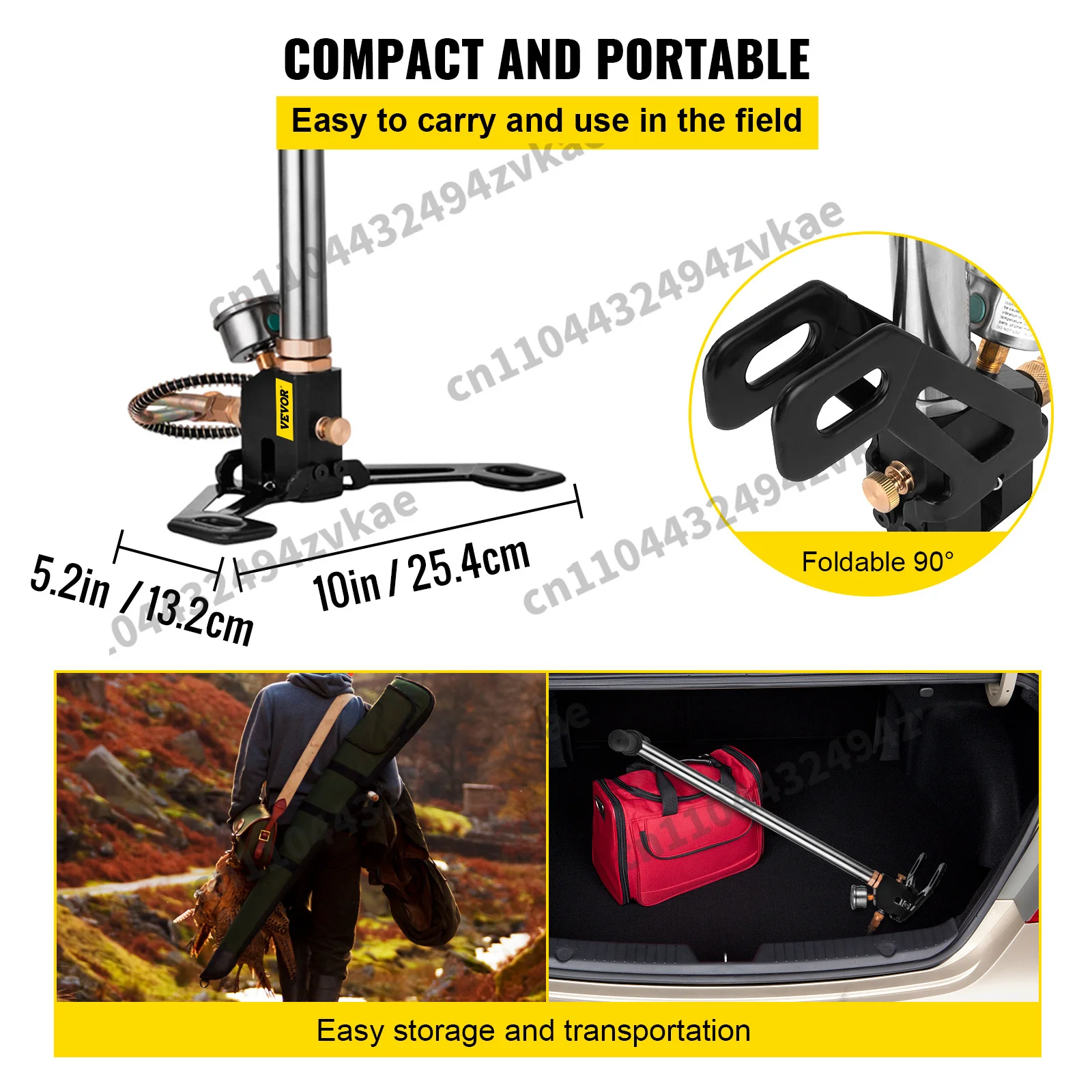 3단계 PCP 펌프 + 압력 게이지 4500PSI 타이어 카약 공기 주입용 에어건 충전용 고압 핸드 펌프