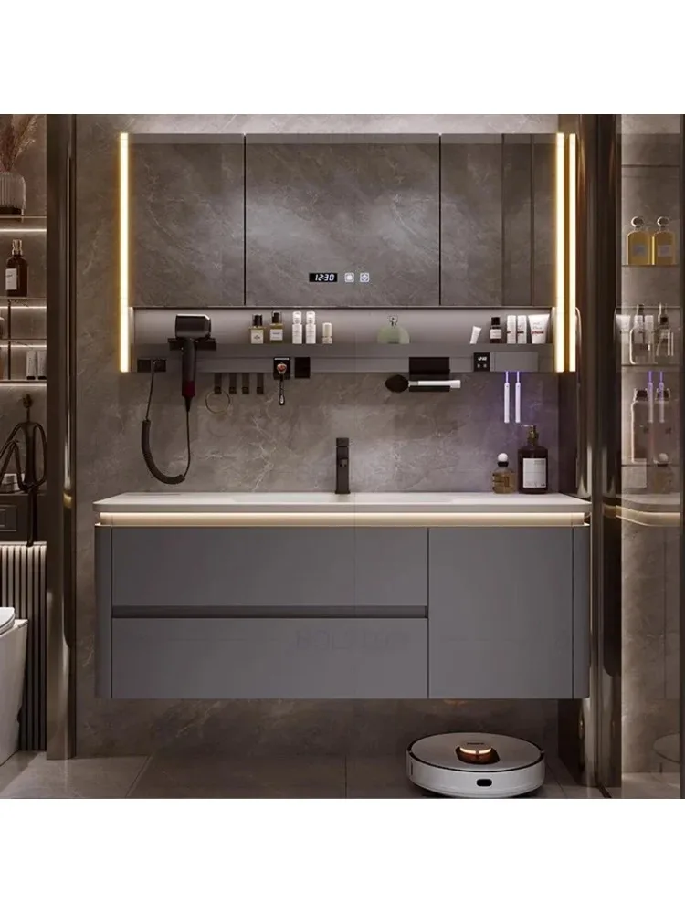 Narrow Bathroom Cabinet Wall Pharmacy Storage Vanity Closed Toilet Sinks Mirrors Wooden Furniture Shelf Luxury Washbasin Wc Home
